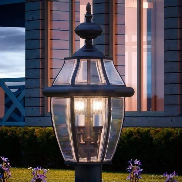 Urban Ambiance Luxury Colonial Outdoor Post Light, Large Size: 23 inchh x 12.5 inchw, with Tudor Style Elements, Versatile Desig