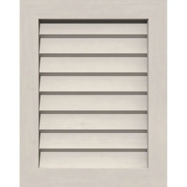 Ekena Millwork GVWVE20X1602SDPPI 20x22W x 16x22H Vertical Gable Vent (25x22W x 21x22H Frame Size): Primed, Non-Functional, Smoot