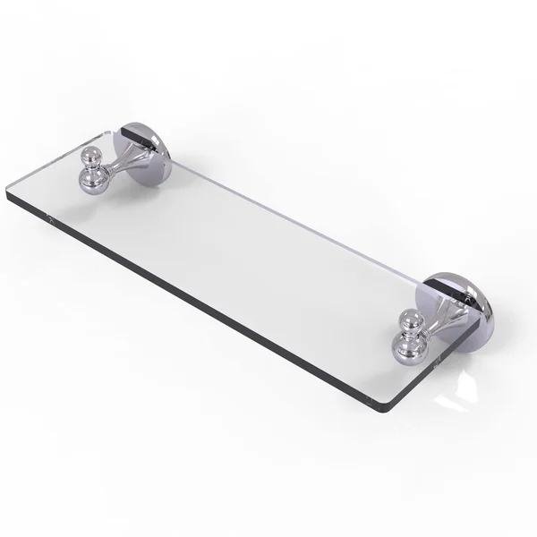 Allied Brass Shadwell Collection 16 inch Glass Vanity Shelf Beveled Edges Matte White