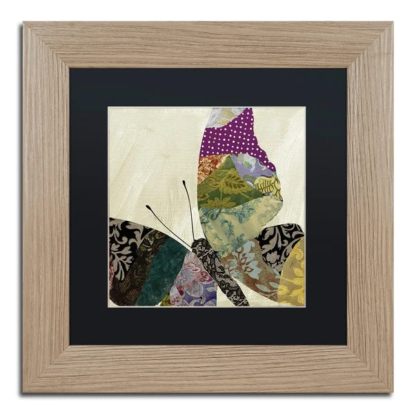 Trademark Fine Art &Butterfly Brocade I& by Color Bakery Framed Graphic Art - Size: 11x22 H x 11x22 W x 0.5x22 D, Mat Color: Bla