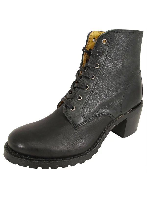 $378 Frye Womens Sabrina 6g Lace Up Bootie Shoes - Black, Us 11
