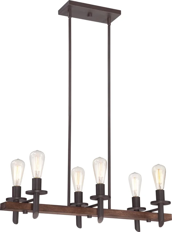 Quoizel TVN232DK Tavern 6 Light Island Chandelier - Darkest Bronze