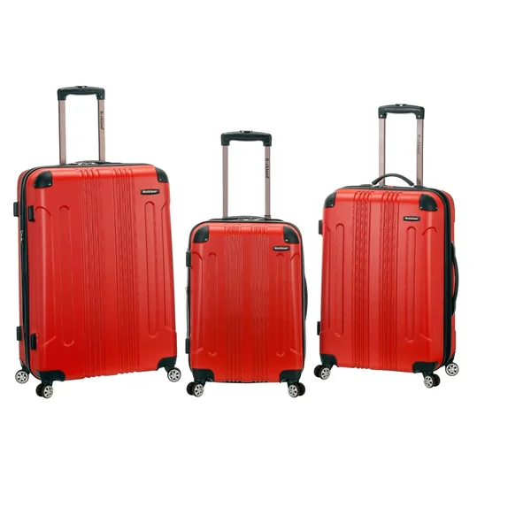 Rockland 3 PC Sonic ABS Upright Luggage Set - Red