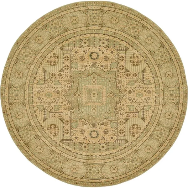 Unique Loom Jackson Palace Rug (Light Green - 8& x 8& Round)