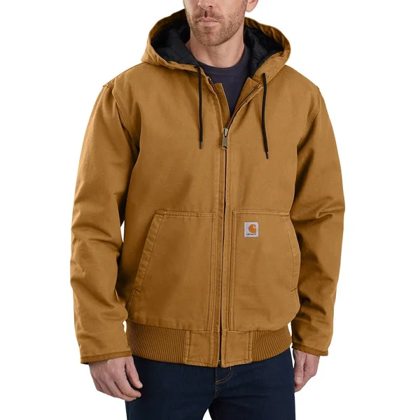 Carhartt J130 Flannel-Lined Washed Duck Active Jacket - Brown
