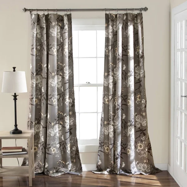 The Gray Barn Dogwood Floral Curtain Panel Pair - 95 Inches - Blue