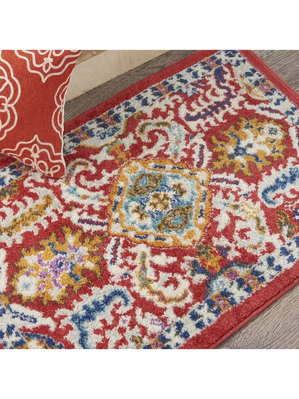 Nourison PSN32 Passion Red Multi Colored Area Rug- 2&2x22 x 7&6x22