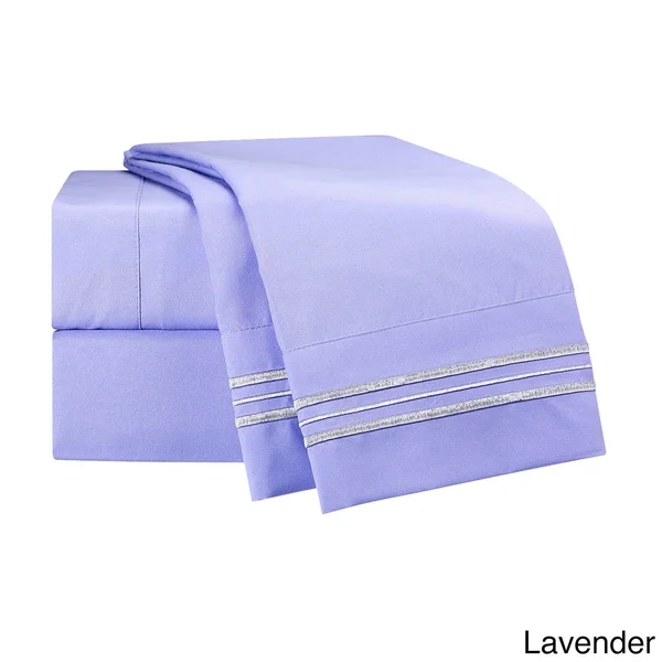 Clara Clark Premier 1800 Series Deep Pocket Bed Sheet Set, Size: Twin-XL, Purple