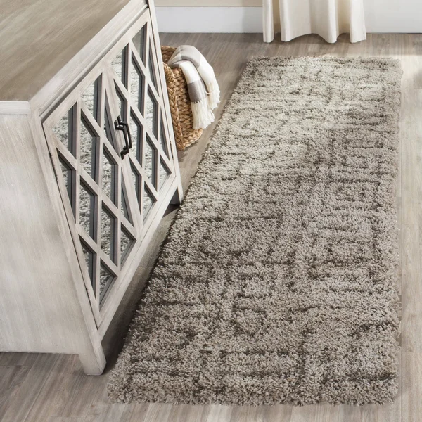 Safavieh Belize Shag SGB487D Taupe, Grey Rug 2&3x22 x 9& Runner