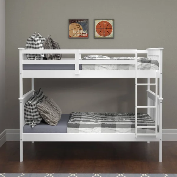 Donco Kids Mission Bunk Bed, Full/Full, White