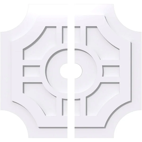 26 inchod x 3 inchid x 8 1/2 inchc x 1 inchp Haus Architectural Grade PVC Contemporary Ceiling Medallion, Two Piece