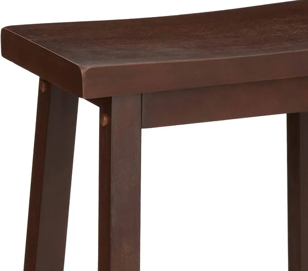 Basics Classic Solid Wood Saddle-Seat Kitchen Counter Stool with Foot Plate 29 inch, Walnut, Set of 2, 31.6 x 15.0 x 11.3 inches