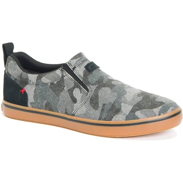 Xtratuf Men's Canvas Sharkbyte Deck Shoe, Black Camo, 7
