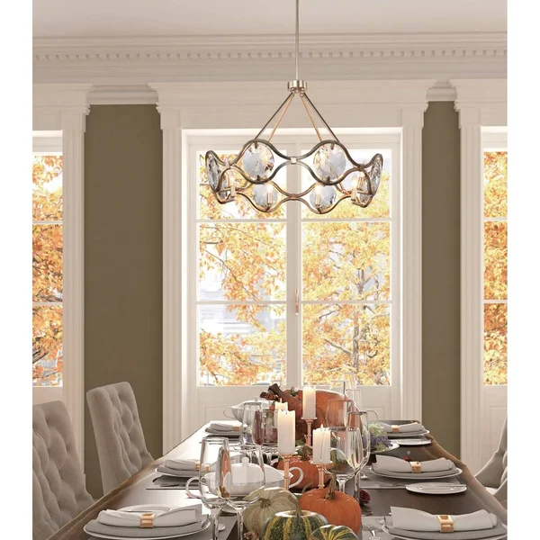Timeless Home Four Light Chandelier Sylvan Polished Nickel - Exact Size
