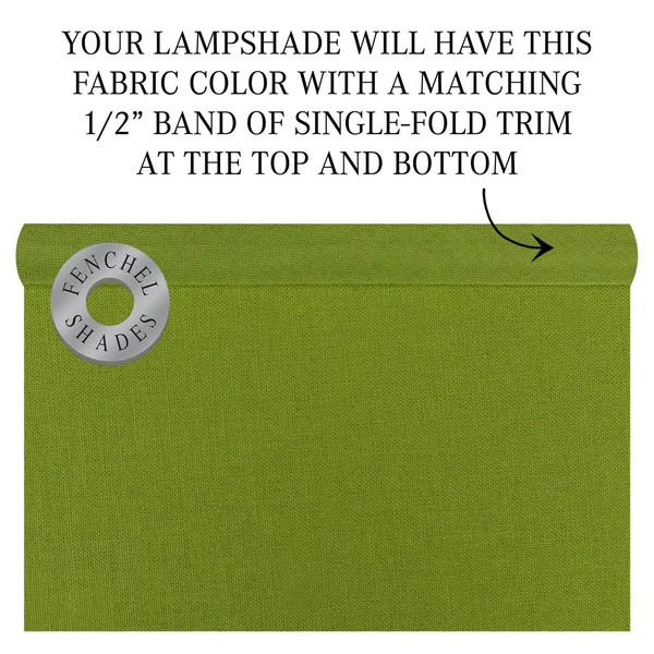 FenchelShades.com 10x22 Top Diameter x 10x22 Bottom Diameter 10x22 Height Fabric Drum Lampshade Spider Attachment (Peridot)