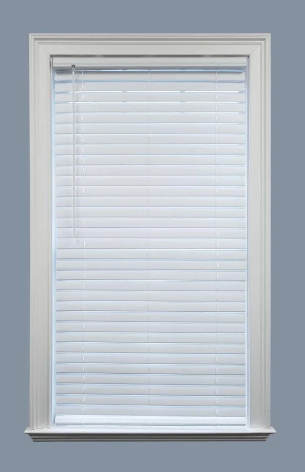 Project Source Premium 2-in Slat Width 71-in x 48-in Cordless White Vinyl Room Darkening Plantation Blinds - LWQKWTWT704480