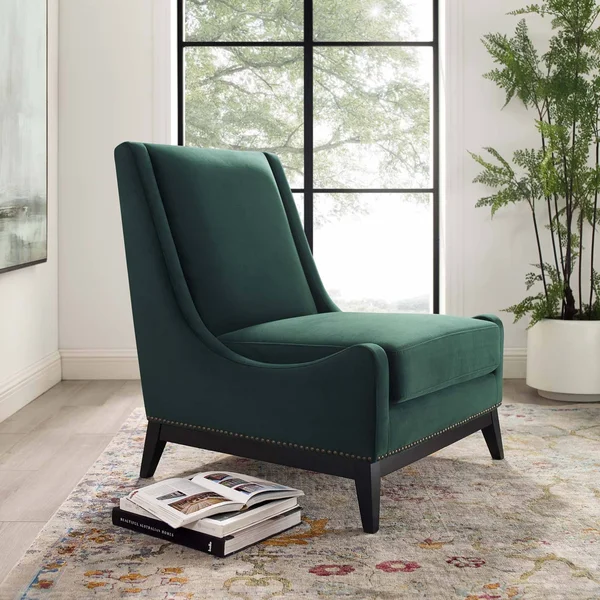 Modway Confident Accent Upholstered Performance Velvet Lounge Chair - Gray