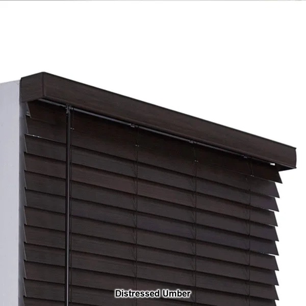 2in. Cordless Distressed Faux Wood Blinds Distressed Brown