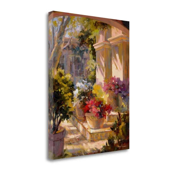 Flowered Courtyard by Betty Carr - 22x22 x 28x22 Fine Art Giclee Print on