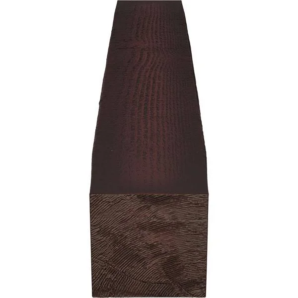 Ekena Millwork MANURS06X10X48ZY 6x22H x 10x22D x 48x22W Rough Sawn Faux Wood Fireplace Mantel - Premium Cherry