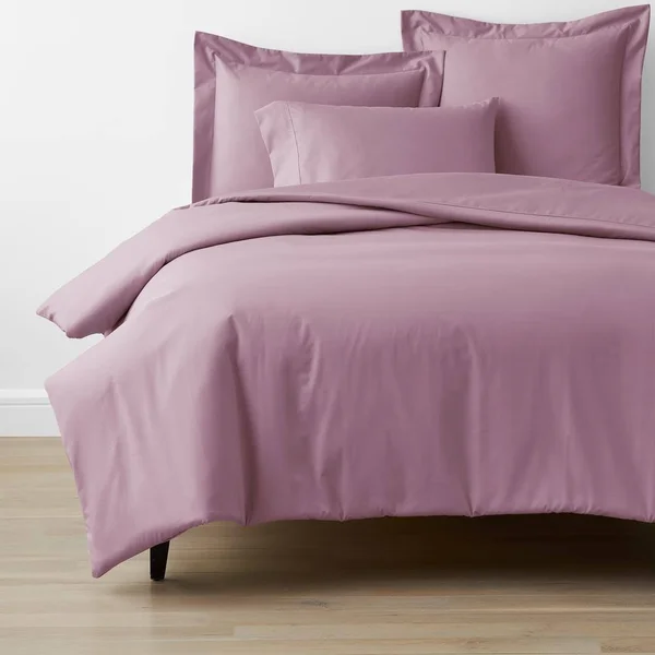 The Company Store Company Cotton Lilac Solid 300-Thread Count Wrinkle-Free Sateen Full Duvet COVER - Purple