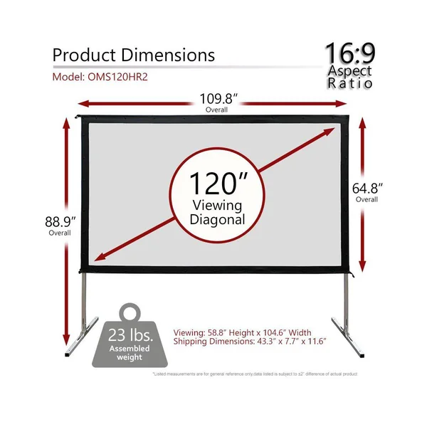 Elite Screens OMS120HR3 Yard Master 2 120x22 Projection Screen