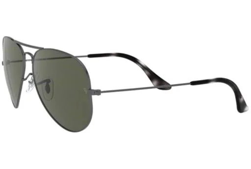 Ray Ban RB3025 Aviator Large Metal Sunglasses - 919031 Sand Trasparent Grey/Green