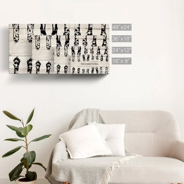 Porch & den &Paws& Wrapped Canvas Wall Art - 36x22 W x 18x22 H