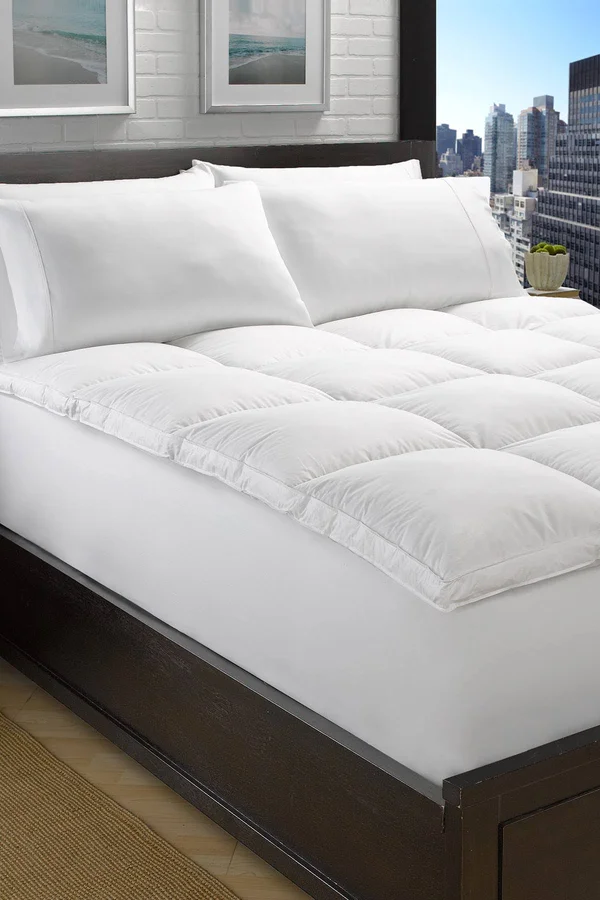 White Goose Down Feather Bed, Cal King