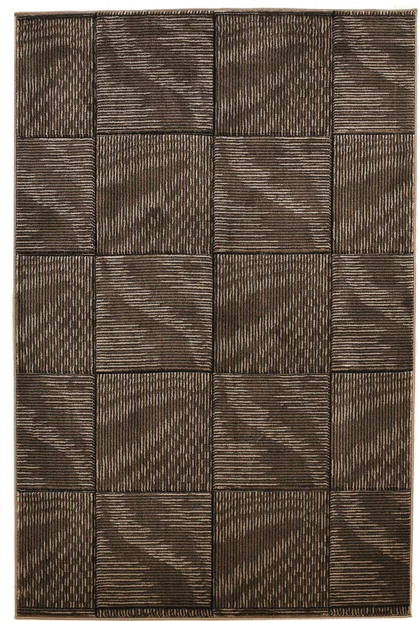 Linon Milan Striped Area Rug Brown