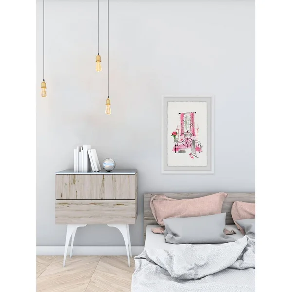 Marmont Hill 45 in. H x 30 in. W Bedroom Pink by Framed Printed Wall Art - Multi-Colored