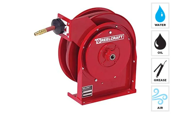 Reelcraft 1/4 inch - 35 ft. Spring Return Hose Reel, 5000 PSI Max. Pressure 5435 OHP