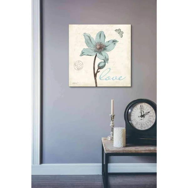 Epic Graffiti 'Touch of Blue IV - Love' by Katie Pertiet - Canvas Wall Art, 26 inchx26 inch, Size: 26 x 26
