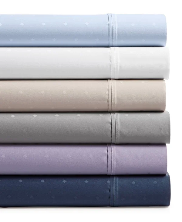 AQ Textiles Bergen House Diamond Dot 100% Certified Egyptian Cotton 1000 Thread Count 4 pc. Sheet Set - California King - Navy