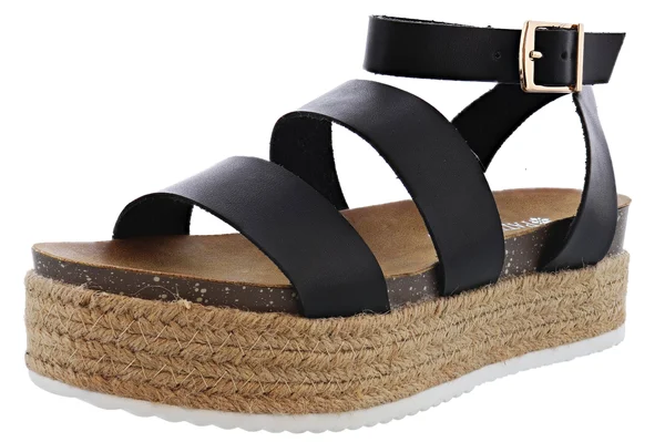 Patrizia Larissa Women's Espadrille Platform Sandals, Size: 37, Black
