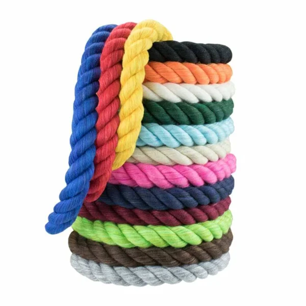3-Strand 1/2 inch Twisted Cotton Rope - Multiple Colors