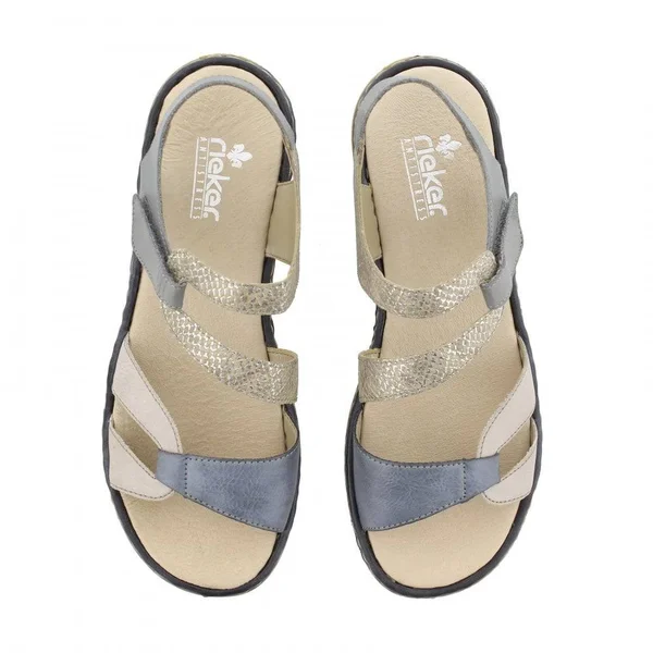 Rieker 65969-42 Denim/Grey Womens Sandals 36 EU