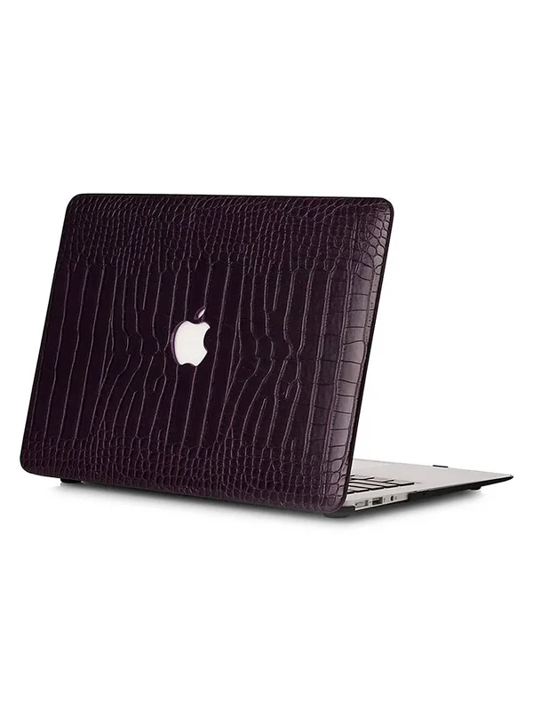 Chic Geeks Faux Crocodile MacBook Case - Eggplant