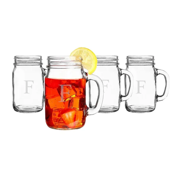 Cathy&s Concepts Personalized Set of 4 Old Fashioned Drinking Jars