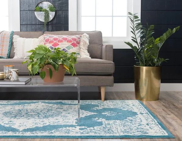 Unique Loom Canal Rosso Rug, Blue (4& 0 x 6& 0)
