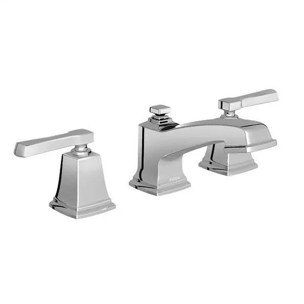 Moen T6220 Boardwalk Two-Handle Low Arc Bathroom Faucet, Chrome