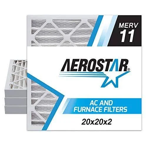 Aerostar Allergen & Pet Dander 20x20x2 MERV 11 Pleated Air Filter - Made in The USA, (Actual Size: 19 1/2 inchx19 1/2 inchx1