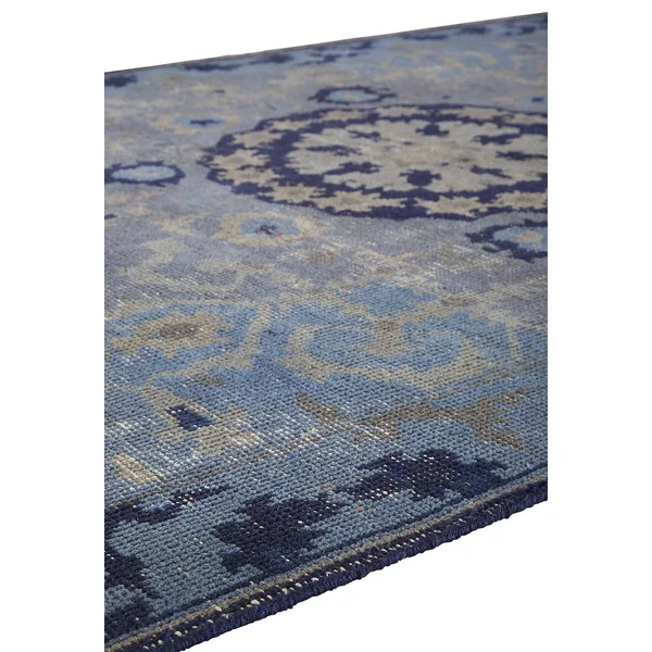 Juniper Home Hand-Knotted Oriental Blue Area Rug - 5& x 8& - Size 5& x 8&
