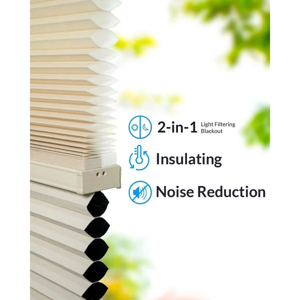 Chicology Day N& Night Cordless Cellular Shades, Fawn - 58x22 x 48x22