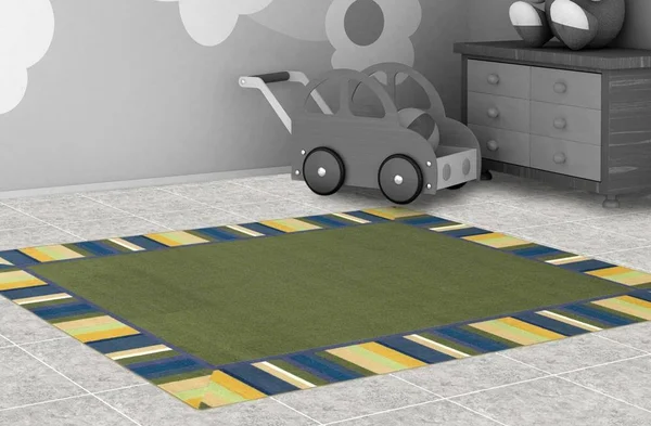 Joy Carpets Clean Green Classroom Rug - 5&4x22 x 7&8x22 Oval Bold