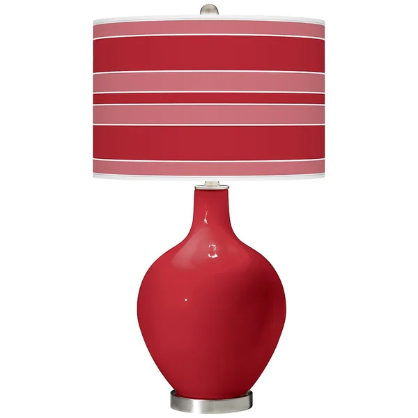 Color + Plus Ribbon Red Bold Stripe OVO Table Lamp