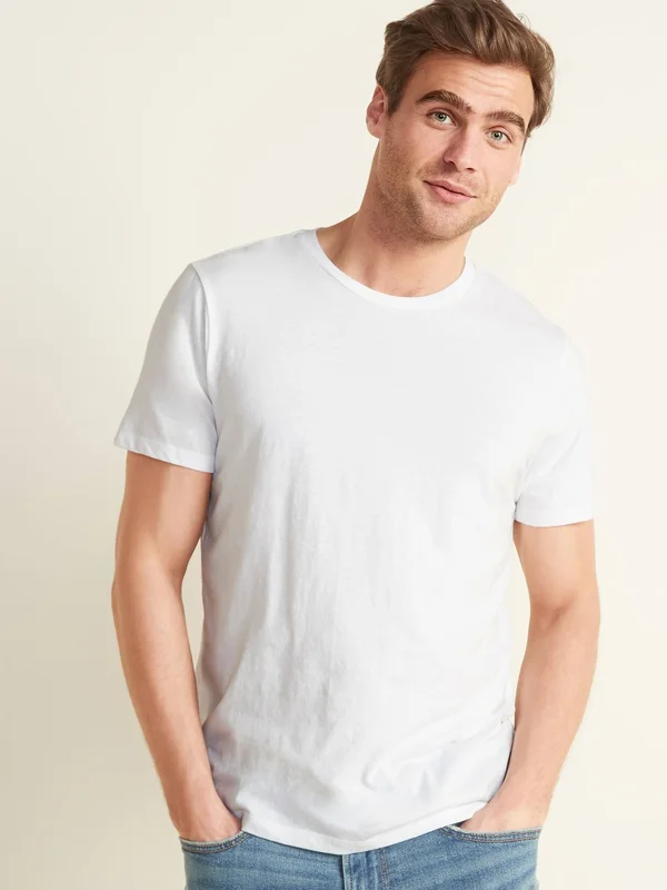 Old Navy Men's Soft-Washed Crew-Neck T-Shirt 5-Pack - Bright White - Tall Size XXXL