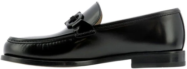 Salvatore Ferragamo Men's Rolo 10 Leather Loafers - Nero - Size 11.5