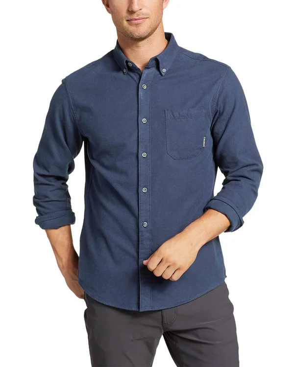 Eddie Bauer Men's Eddie's Favorite Flannel Shirt- Blue - S