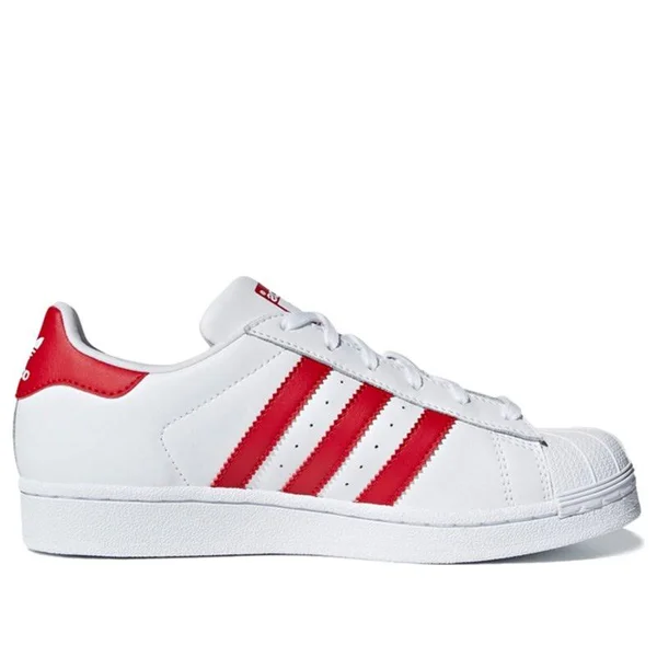 Adidas Originals White & Red Superstar Trainers